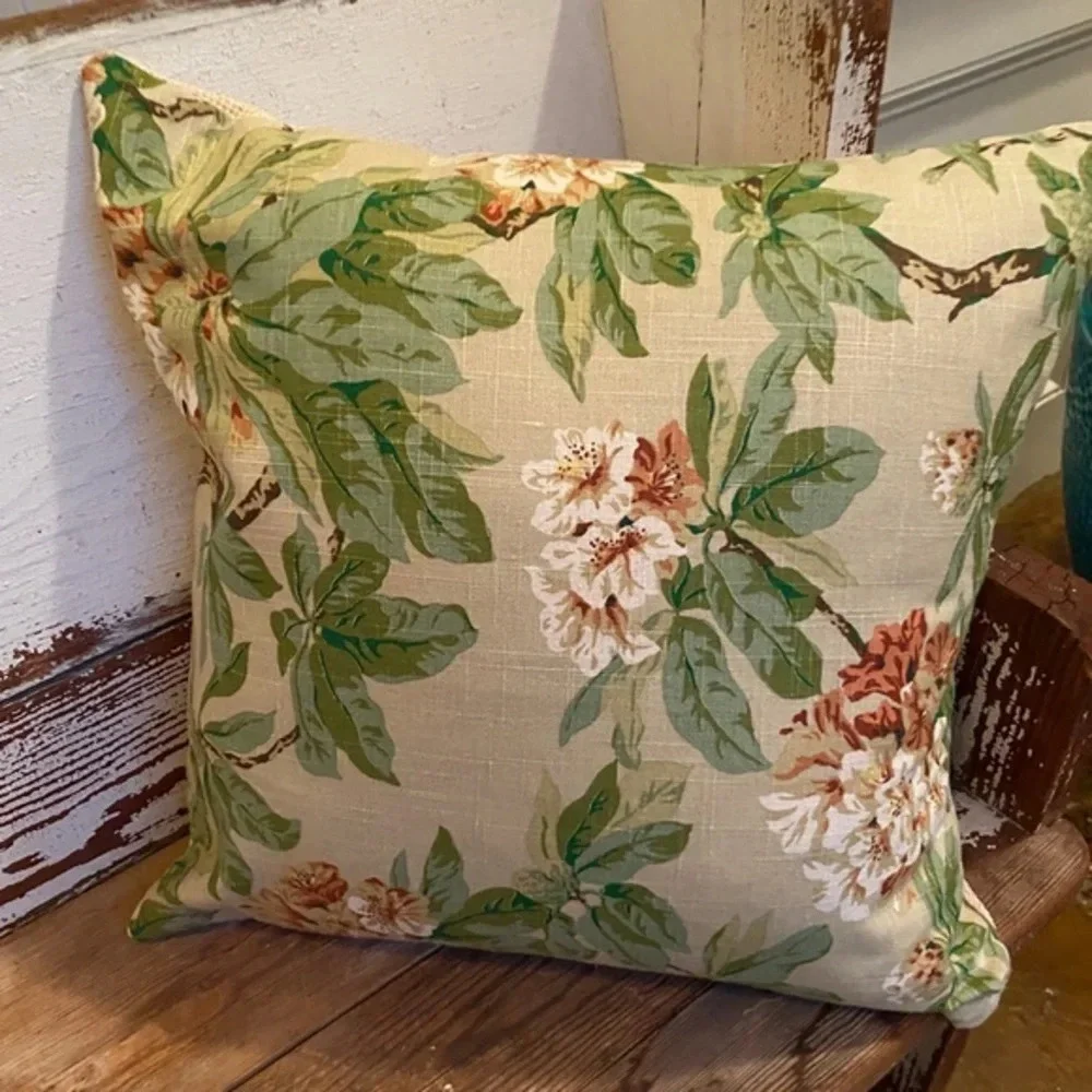 Custom Made Floral Accent Pillow Cover